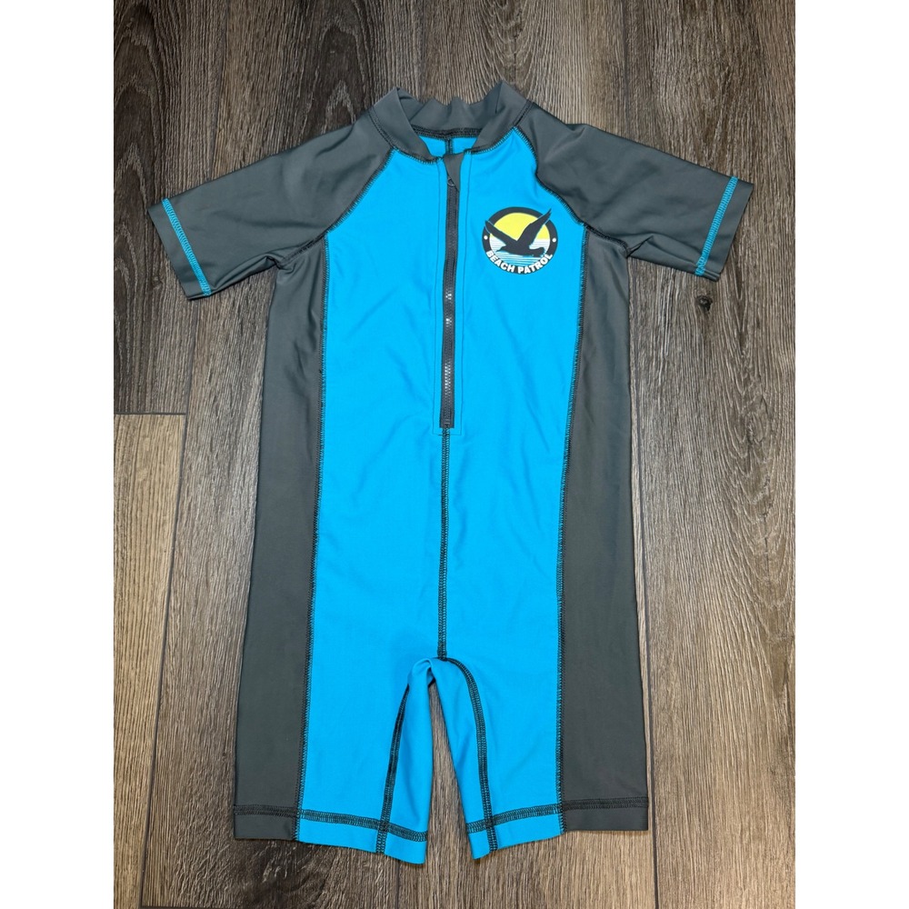 Circo Beach Patrol One Piece Rash Guard Swimsuit Blue Gray 4T Boys Sun Suit
